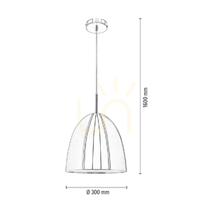 Lampa suspendată Mads, 1xE27, Max. 60 W, metal cromat/cablu din PVC transparent, Ø 30 cm small 4