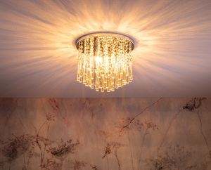 Lampa de tavan Luxoria, include 4 prize G9, maxim. 3 W, metal cromat/cristale transparente, Ø 35 cm small 3