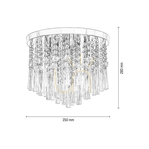 Lampa de tavan Luxoria, include 4 prize G9, maxim. 3 W, metal cromat/cristale transparente, Ø 35 cm small 4