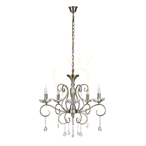 Candelabru Maestra, 5xE14, Max. 40 W, patină metalică/sticlă transparentă, Ø 64 cm small 0