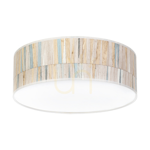 Lampa de tavan Malo, 3xE27, Max. 25 W, abajur din metal alb/tapet multicolor, Ø 38 cm small 0
