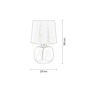 Lampa de masă Mandy, 1xE27, Max. 40 W, sticlă transparentă/cablu împletit roșu/abat-jour roșu, Ø 22,5 cm small 2