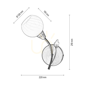 Aplică de perete Marbella 1xE14 Max. 40 W, patină metalică/alb, abajur din sticlă de 22 cm small 2