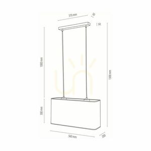 Lampa suspendată Malo 2xE27 Max. Abajur de 56 cm, din stejar tratat cu ulei, cu cablu din PVC transparent și tapet multicolor, 40 W small 3