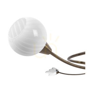 Lampa de tavan Marbella, 4xE14, Max. 40 W, patină metalică/abat-jour din sticlă albă, 79 cm small 3