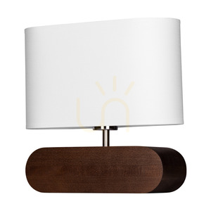 Lampa de masă Marinna, 1xE27, Max. 25 W, lemn de fag și nuc / cablu din PVC transparent / abajur alb, 30 cm small 2