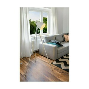 Lampa de podea Marla, 1xE27, Max. 60 W, metal alb/cablu din PVC alb, Ø 80 cm small 1
