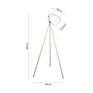 Lampa de podea Marla, 1xE27, Max. 60 W, metal alb/cablu din PVC alb, Ø 80 cm small 2