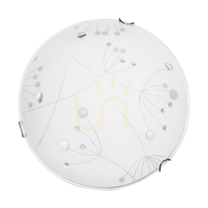Lampă de tavan Maryland, include 1 bec LED de 2700K și 13W, corp metalic cromat/abajur din sticlă albă, Ø30 cm small 3