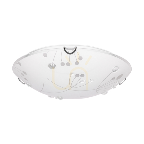 Verifica Lampă de tavan Maryland, include 1 bec LED de 2700K și 13W, corp metalic cromat/abajur din sticlă albă, Ø30 cm