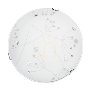 Lampa de tavan Maryland, 1 LED, 2700 K, 18 W, metal cromat/abat-jour din sticlă albă, Ø 40 cm small 3