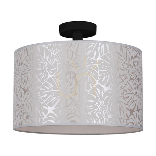 Verifica Lampa de tavan Mateo, 1xE27, Max. 60 W, metal negru/abat-jour bej cu model de tapet, Ø 40 cm