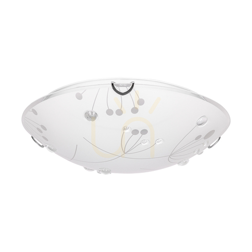 Verifica Lampă de tavan Maryland, 1 LED, 2700 K, 30 W, metal cromat/abat-jour din sticlă albă, Ø 50 cm