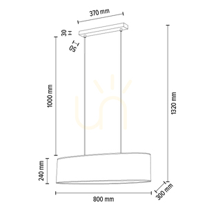 Lampa suspendată Mateo, 2xE27, Max. 40 W, metal negru/cablu din PVC transparent/abajur din tapet bej, 80 cm small 6