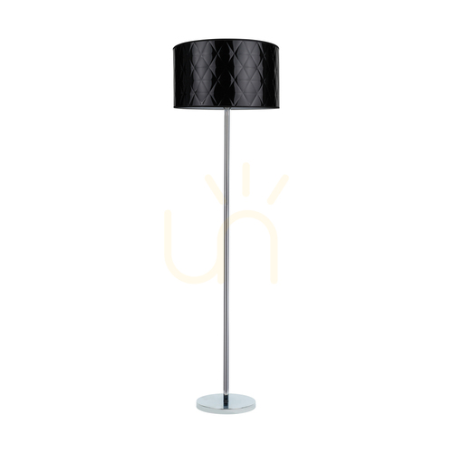 Verifica Lampa de podea Maxima, 1xE27, Max. 60 W, metal cromat / cablu din PVC transparent / abajur negru, Ø 50 cm