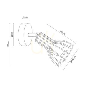 Aplică de perete Megan 1xE14 Max. 40 W, metal alb, 18 cm small 4