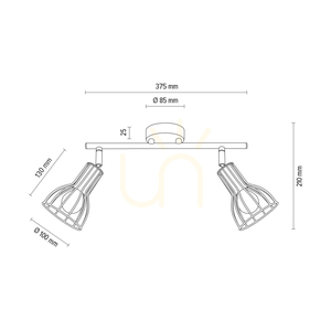 Lampa de tavan Megan, 2xE14, Max. 40 W, metal alb, 37,5 cm small 4