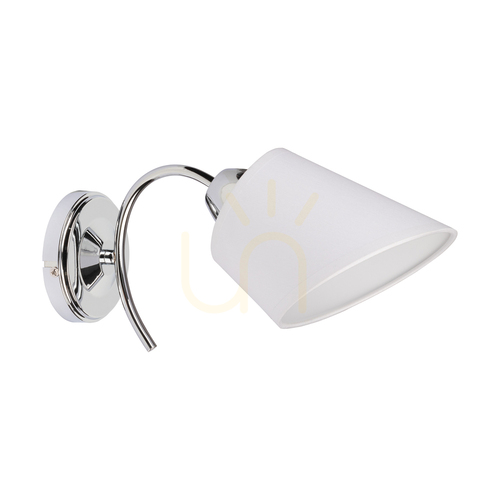 Verifica Aplică de perete Mette, 1xE27, Max. 40 W, metal cromat/alb, abajur de 30 cm