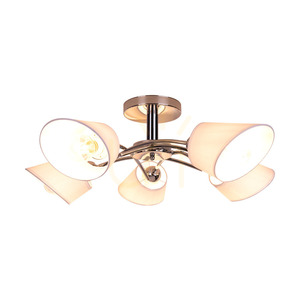 Lampa de tavan Mette, 5xE27, Max. 40 W, metal cromat/alb, abajur cu diametrul de 70 cm small 1