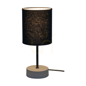 Lampa de masă Mila, 1xE27, Max. 25 W, beton gri/metal negru/cablu din PVC negru/abat-jour negru Ø 13 cm small 1