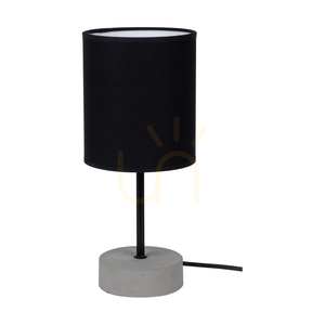 Lampa de masă Mila, 1xE27, Max. 25 W, beton gri/metal negru/cablu din PVC negru/abat-jour negru Ø 13 cm small 0