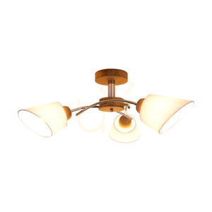Lampa de tavan Mette Wood, 3xE27, Max. 40 W, stejar uleiat/metal cromat/abat-jour alb, Ø 70 cm small 1