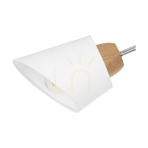 Lampa de tavan Mette Wood, 3xE27, Max. 40 W, stejar uleiat/metal cromat/abat-jour alb, Ø 70 cm small 2