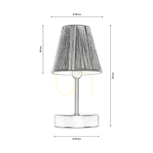 Lampa de masă Mila din lemn, 1xE14, Max. 25 W, mesteacăn/metal negru/cablu din PVC negru/abat-jour argintiu, Ø 14 cm small 5