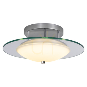 Lampă de tavan Minnesota, 1xLED, 3000K, 22W, metal cromat/sticlă albă-transparentă, Ø45 cm small 1