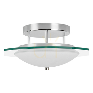 Lampă de tavan Minnesota, 1xLED, 3000K, 22W, metal cromat/sticlă albă-transparentă, Ø45 cm small 2
