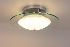 Lampă de tavan Minnesota, 1xLED, 3000K, 22W, metal cromat/sticlă albă-transparentă, Ø45 cm small 3