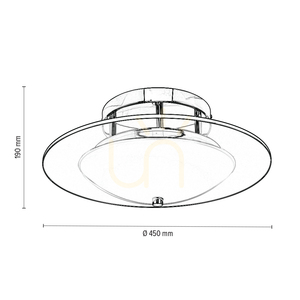 Lampă de tavan Minnesota, 1xLED, 3000K, 22W, metal cromat/sticlă albă-transparentă, Ø45 cm small 5
