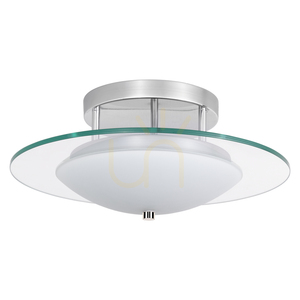 Lampă de tavan Minnesota, 1xLED, 3000K, 22W, metal cromat/sticlă albă-transparentă, Ø45 cm small 0