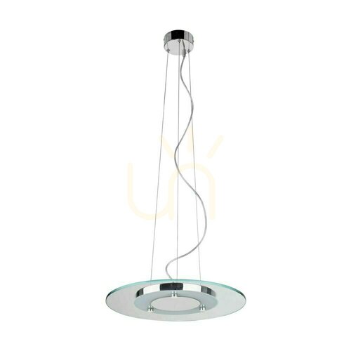 Verifica Lampa suspendată Minnesota, include 1 bec LED de 3000K și 22W, metal cromat/sticlă albă-transparentă, Ø45 cm