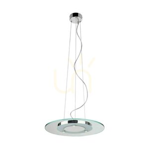 Lampa suspendată Minnesota, include 1 bec LED de 3000K și 22W, metal cromat/sticlă albă-transparentă, Ø45 cm small 0