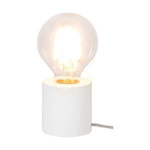 Lampa de masă Minnie, 1xE27, Max. 25 W, lemn de fag alb, cablu din PVC transparent, Ø 8 cm small 1