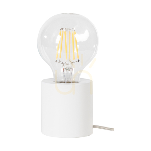 Verifica Lampa de masă Minnie, 1xE27, Max. 25 W, lemn de fag alb, cablu din PVC transparent, Ø 8 cm