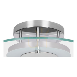 Lampă de tavan Minnesota, 1xLED, 3000K, 22W, metal cromat/sticlă albă-transparentă, Ø45 cm small 2