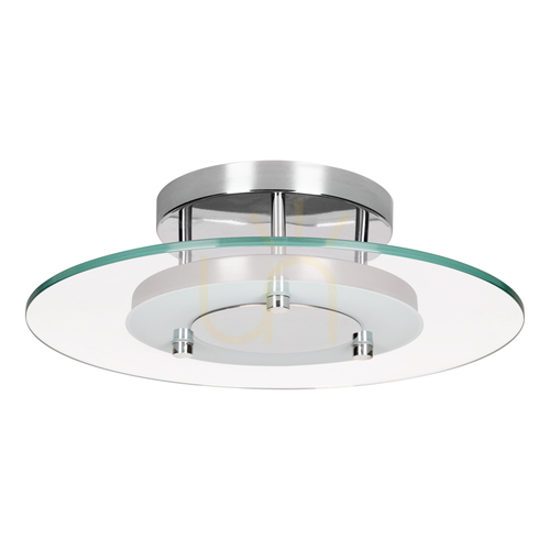 Verifica Lampă de tavan Minnesota, 1xLED, 3000K, 22W, metal cromat/sticlă albă-transparentă, Ø45 cm