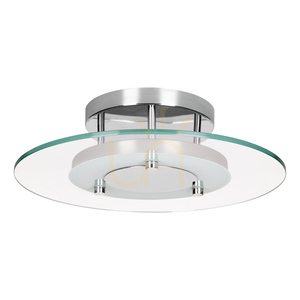 Lampă de tavan Minnesota, 1xLED, 3000K, 22W, metal cromat/sticlă albă-transparentă, Ø45 cm small 0