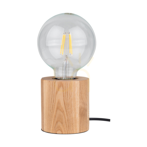 Verifica Lampa de masă Minnie, 1xE27, Max. 25 W, stejar uleiat/negru, cablu din PVC, Ø 8 cm