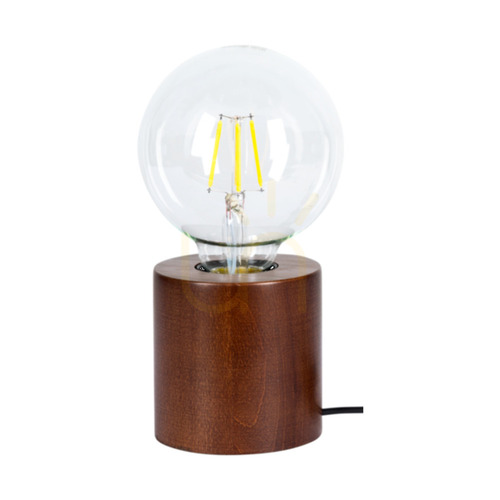 Verifica Lampa de masă Minnie, 1xE27, Max. 25 W, lemn de fag și nuc / cablu din PVC negru, Ø 8 cm