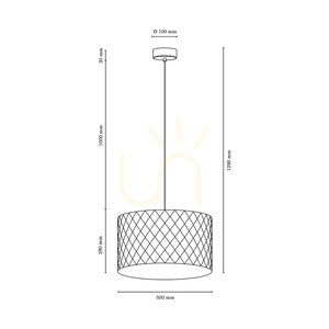 Lampa suspendată Mirabella 1xE27 Max. 60 W, stejar uleiat / cablu împletit antracit / abajur maro, Ø 50 cm small 2