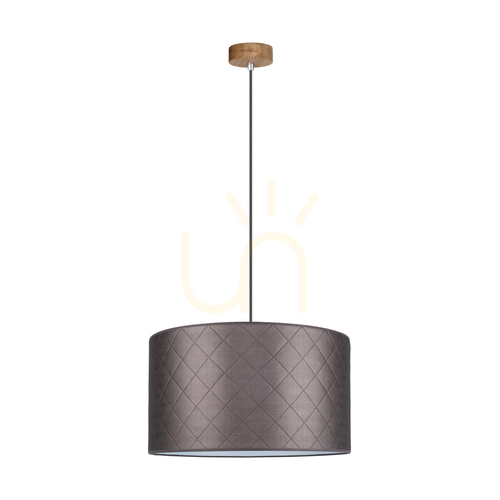 Verifica Lampa suspendată Mirabella 1xE27 Max. 60 W, stejar uleiat / cablu împletit antracit / abajur maro, Ø 50 cm
