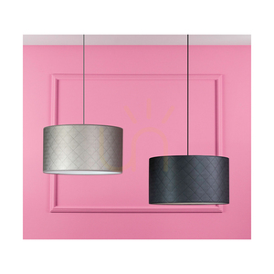 Lampa suspendată Mirabella, 1xE27, Max. 60 W, metal cromat/cablu împletit antracit/abat-jour maro, Ø 50 cm small 1