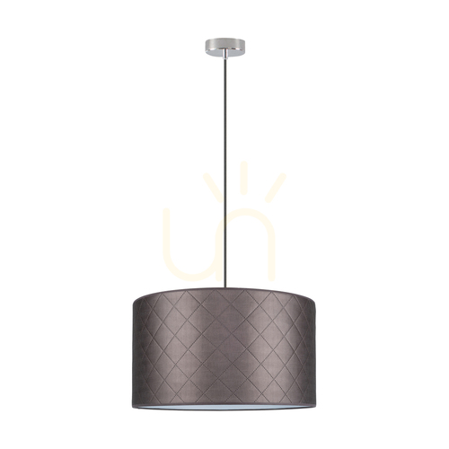 Verifica Lampa suspendată Mirabella, 1xE27, Max. 60 W, metal cromat/cablu împletit antracit/abat-jour maro, Ø 50 cm