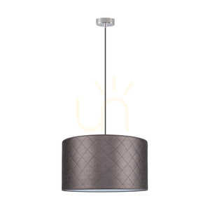 Lampa suspendată Mirabella, 1xE27, Max. 60 W, metal cromat/cablu împletit antracit/abat-jour maro, Ø 50 cm small 0