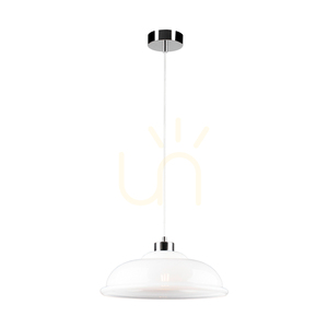 Lampa suspendată Molde, 1xE27, Max. 60 W, metal cromat / cablu din PVC transparent / abajur din sticlă albă, Ø 34 cm small 1