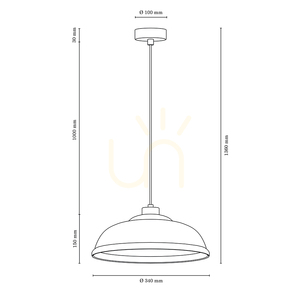 Lampa suspendată Molde, 1xE27, Max. 60 W, stejar tratat cu ulei / cablu din PVC transparent / abajur din sticlă transparentă, Ø 34 cm small 3