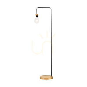 Lampa de podea Muriel, 1xE27, Max. 60 W, stejar uleiat/metal negru/cablu împletit negru, 40 cm small 1